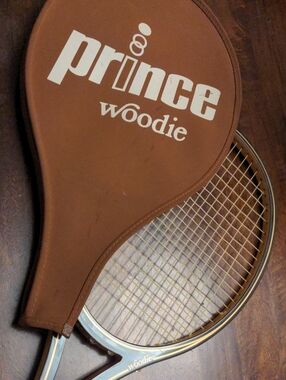 Vintage Prince Woodie Tennis Racket With Cover !!